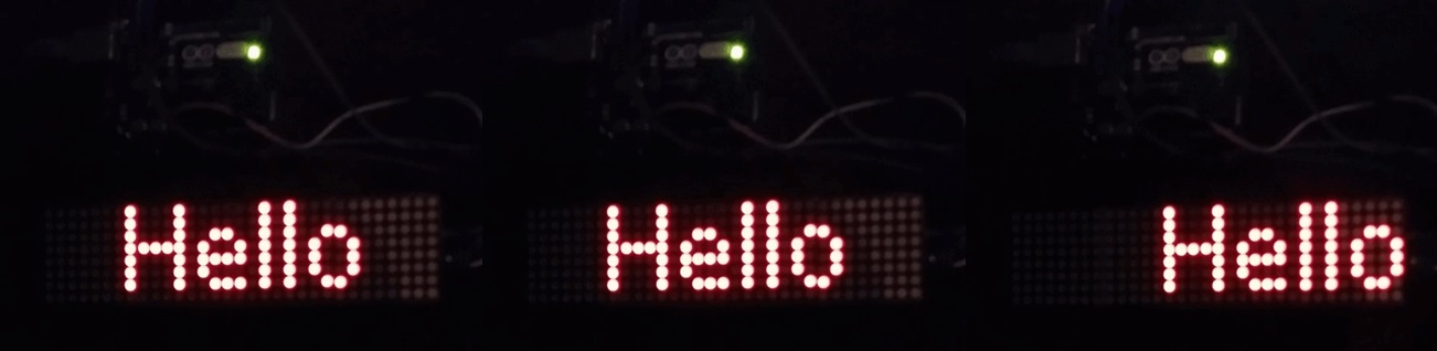 MAX7219 LED dot matrix display module display text with Arduino