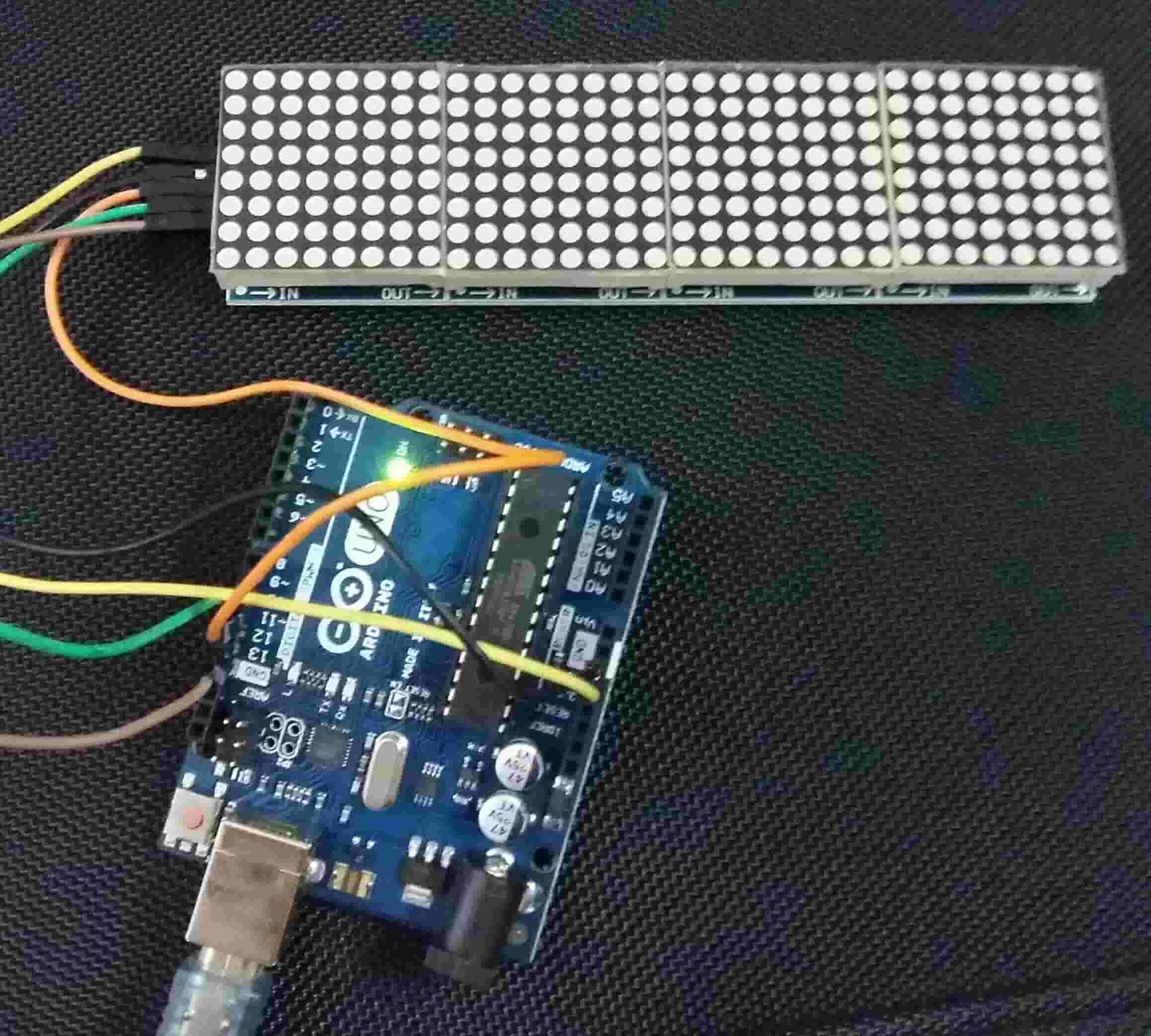 MAX7219 LED dot matrix display module with Arduino