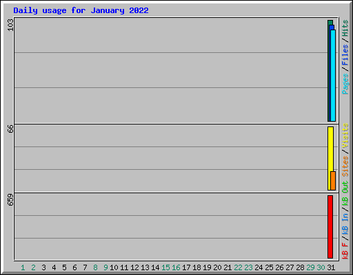 Daily usage for January 2022