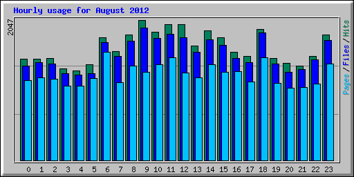 Hourly usage for August 2012